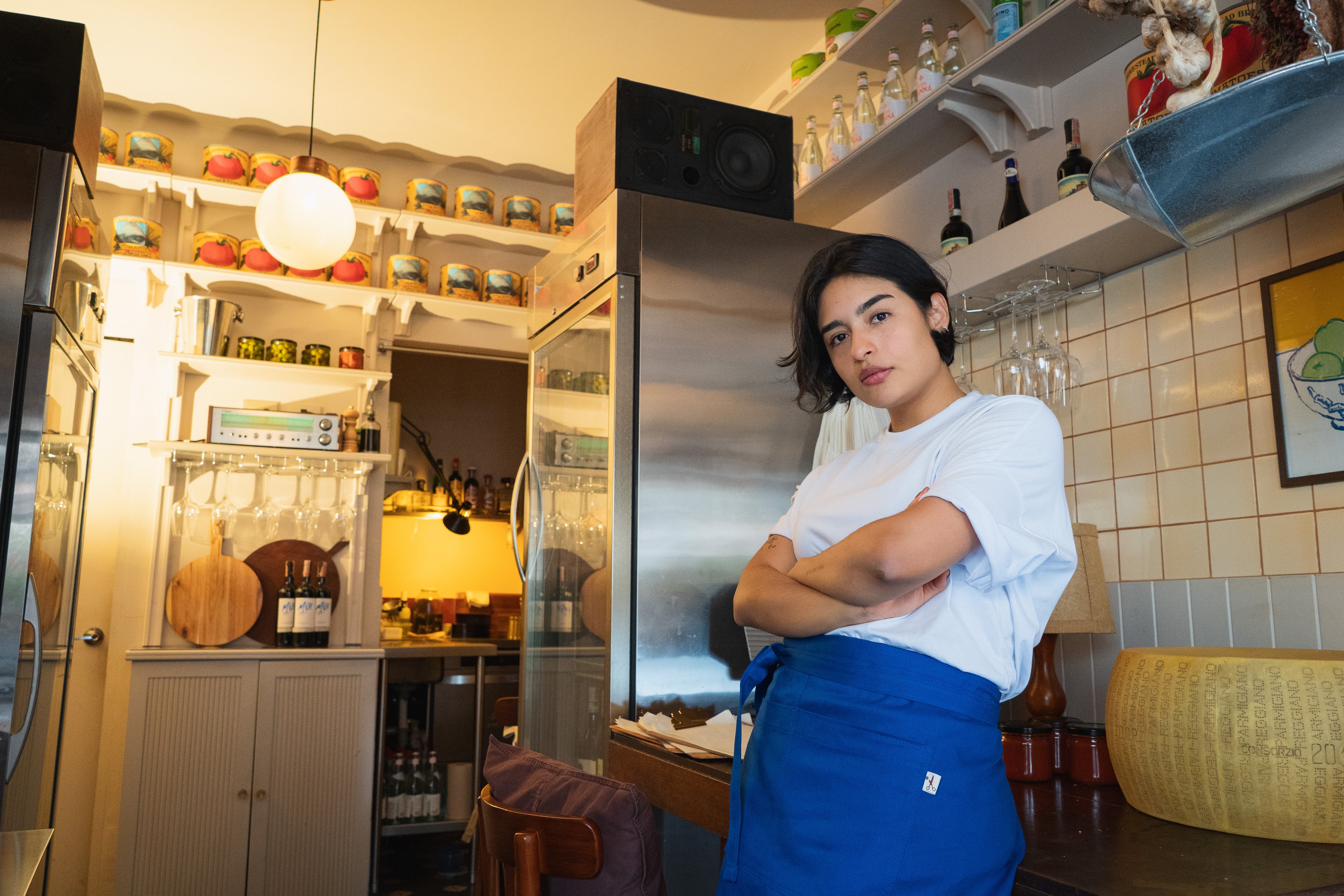Delantal azu reyen cocina